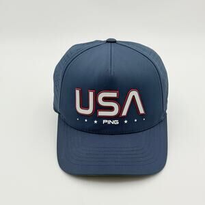 PING USA Golf Hat Blue Snapback Adjustable Mesh Vent